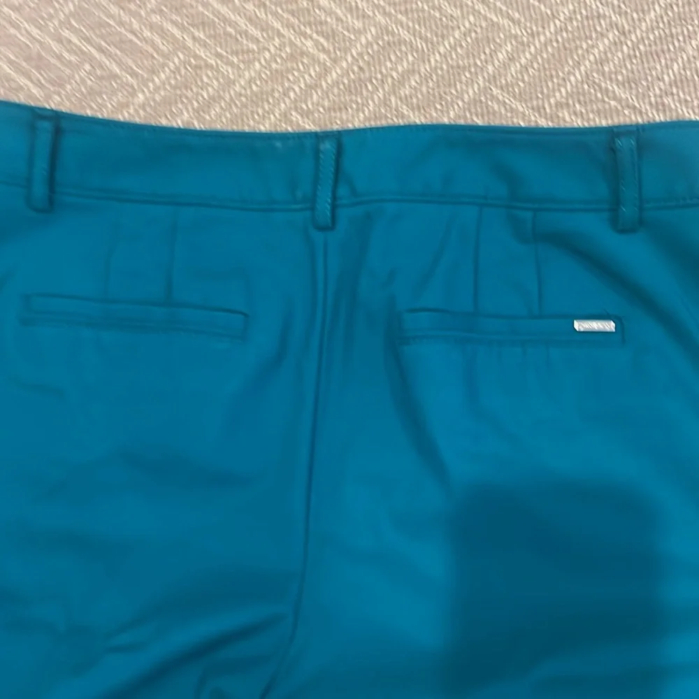 White House Black Market Pants Teal Size 10R Side Zipper Front Pockets - Picture 4 of 6